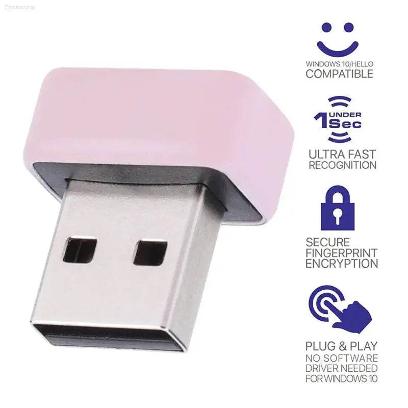 USB Fingerprint Key Reader Portable Security Key Anti-Spoofing Windows Hello FIDO U2F Speedy Matching Security Key for PC Laptop - Estalios