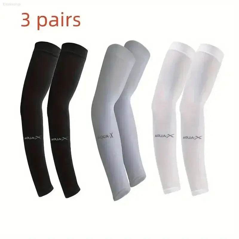 UV Protection Sleeves - 3 Pairs of Breathable Sun Shields for Sports & Outdoor Activities - Estalios