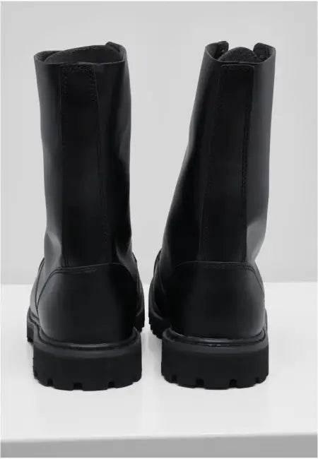 Step into Confidence with Black Leather Combat Boots - Estalios