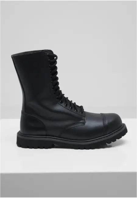 Step into Confidence with Black Leather Combat Boots - Estalios