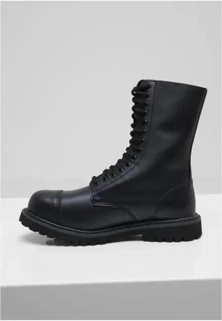 Step into Confidence with Black Leather Combat Boots - Estalios