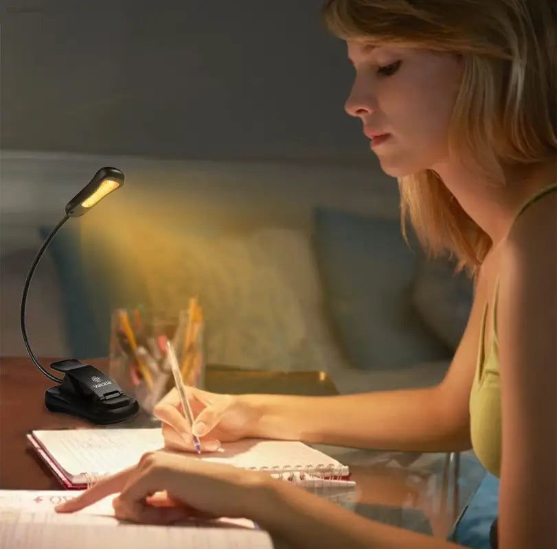 Vekkia Rechargeable 3000K LED Book Light - Perfect Clip-On Reading Light for Cozy Bedtime Reading