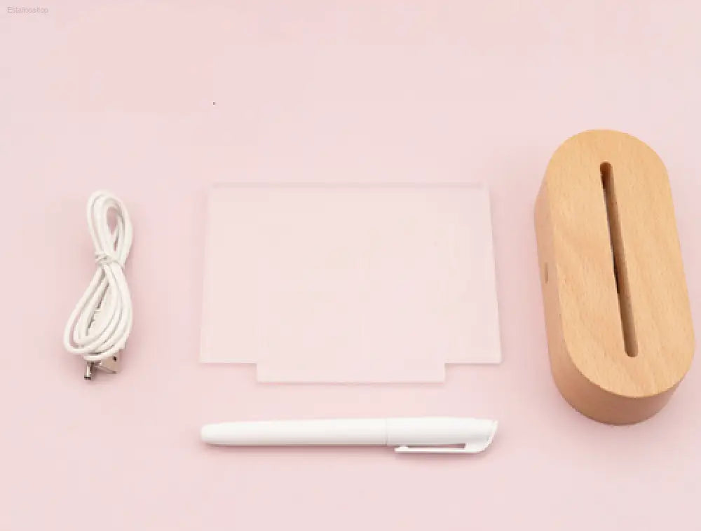 Wood Table Lamp Night Light with Message Board Girl Bedroom Decor EstaliosShop  EstaliosShop