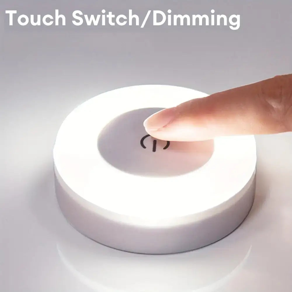 Round Versatile LED Touch Night Light featuring a rechargeable lithium battery