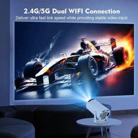 Versatile White Cylindrical Portable Projector with Keystone Correction for Stunning 4K Visuals - Estalios