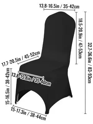 VEVOR Black Stretch Chair Covers with Elastic Design for Weddings and Events 50 Pcs