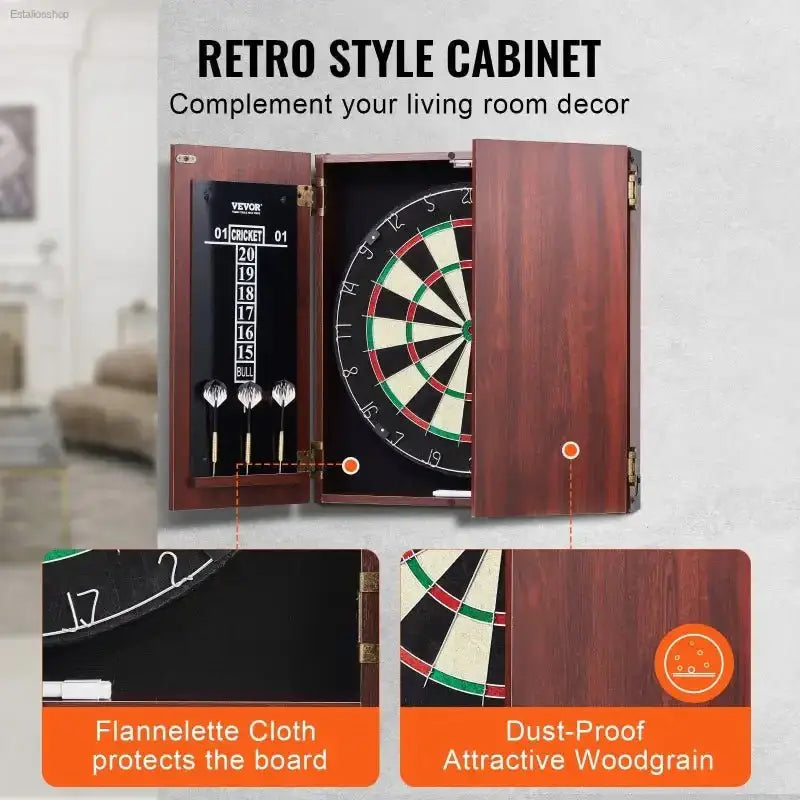 VEVOR Dartboard Cabinet Set with Official Size 18 Inch Dartboard for Recreational and Competitive Players - EstaliosShop