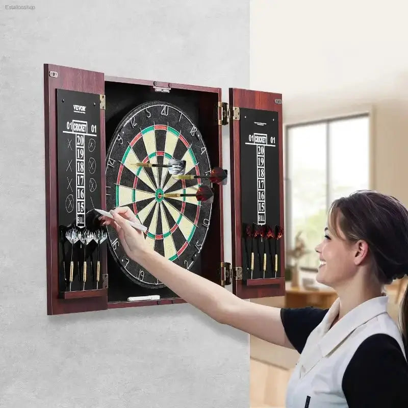 VEVOR Dartboard Cabinet Set with Official Size 18 Inch Dartboard for Recreational and Competitive Players - EstaliosShop