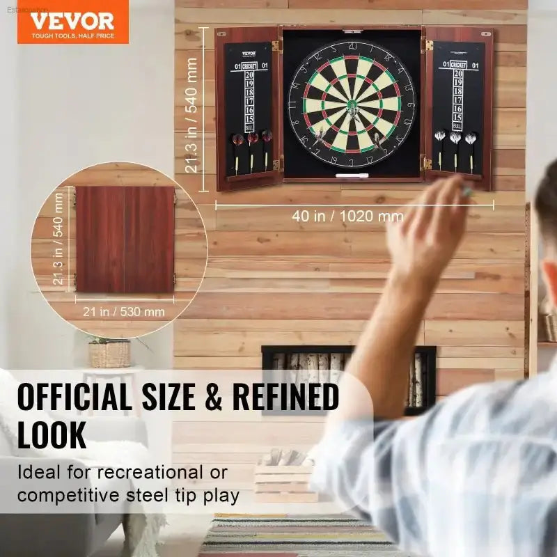 VEVOR Dartboard Cabinet Set with Official Size 18 Inch Dartboard for Recreational and Competitive Players - EstaliosShop