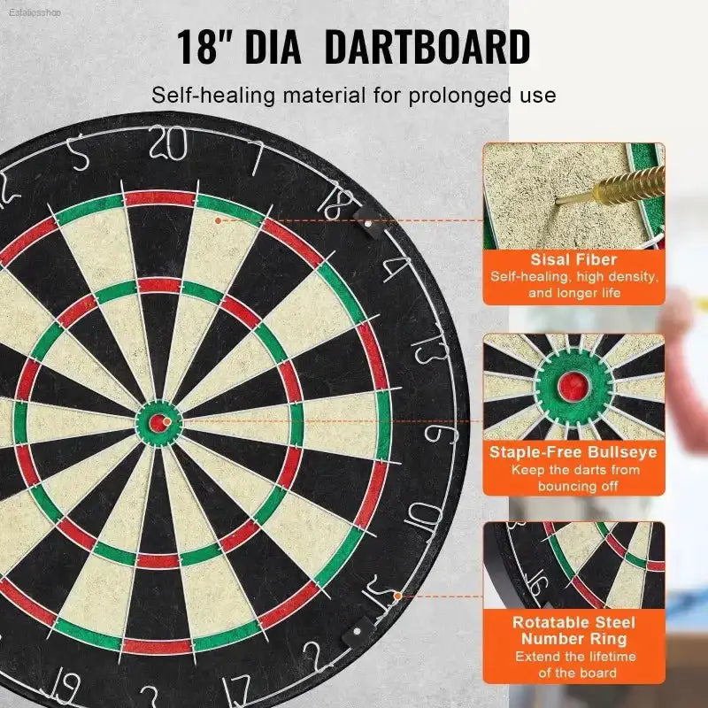 VEVOR Dartboard Cabinet Set with Official Size 18 Inch Dartboard for Recreational and Competitive Players - EstaliosShop