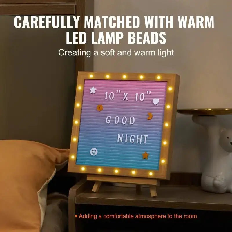 VEVOR Gradient Felt Letter Board with 510 Letters and Built - in LED Lights for Creative Home Announcement Decor - EstaliosShop