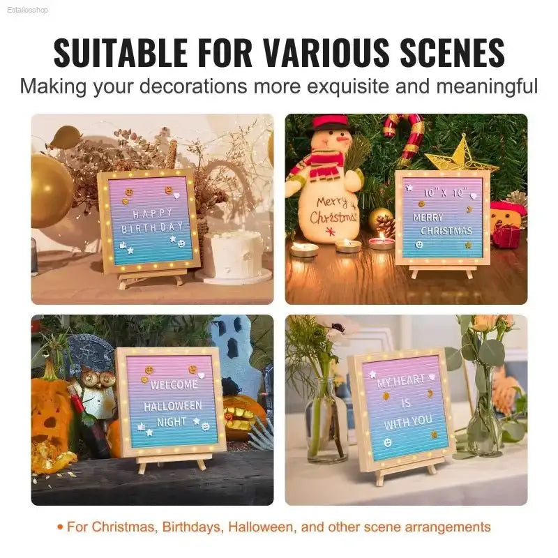 VEVOR Gradient Felt Letter Board with 510 Letters and Built - in LED Lights for Creative Home Announcement Decor - EstaliosShop