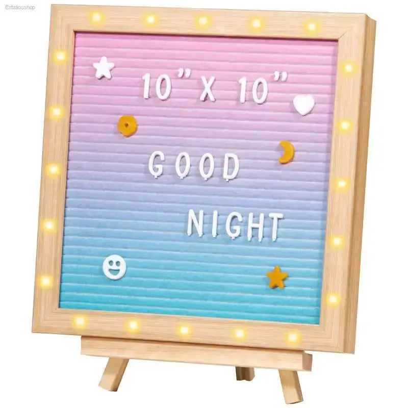 VEVOR Gradient Felt Letter Board with 510 Letters and Built - in LED Lights for Creative Home Announcement Decor - EstaliosShop