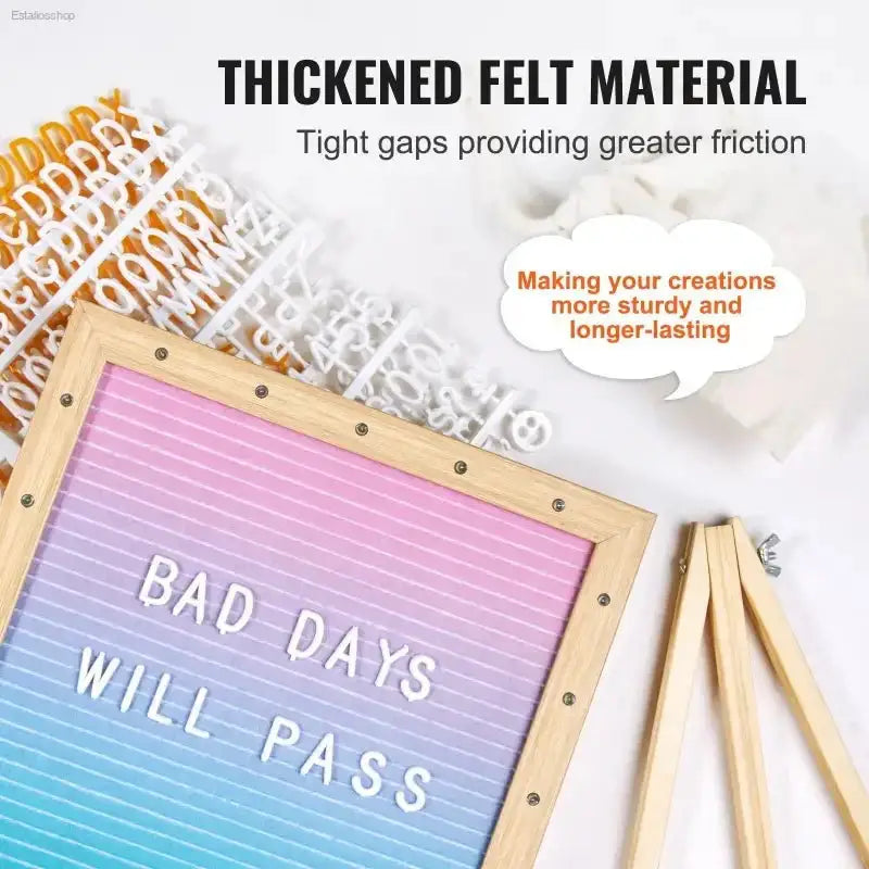VEVOR Gradient Felt Letter Board with 510 Letters and Built - in LED Lights for Creative Home Announcement Decor - EstaliosShop