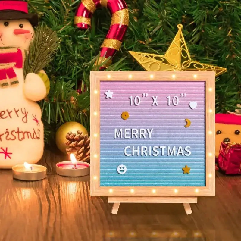 VEVOR Gradient Felt Letter Board with 510 Letters and Built - in LED Lights for Creative Home Announcement Decor - EstaliosShop