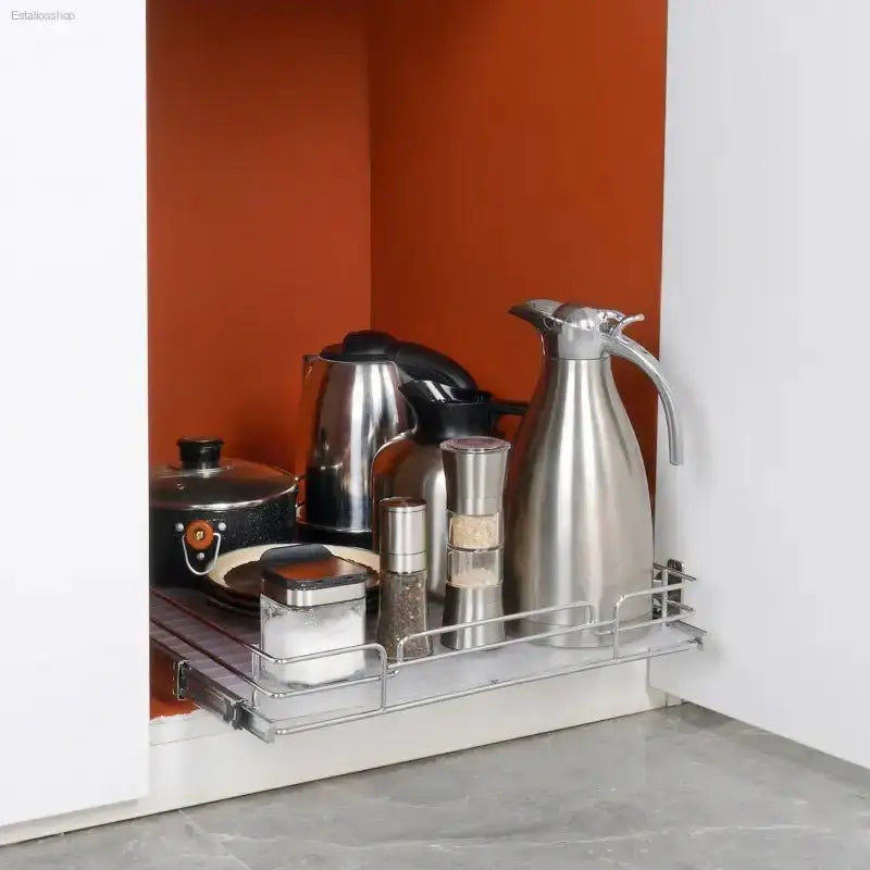 VEVOR Pull Out Cabinet Organizer with Heavy Duty Chrome - Plated Steel for Efficient Kitchen Storage - EstaliosShop