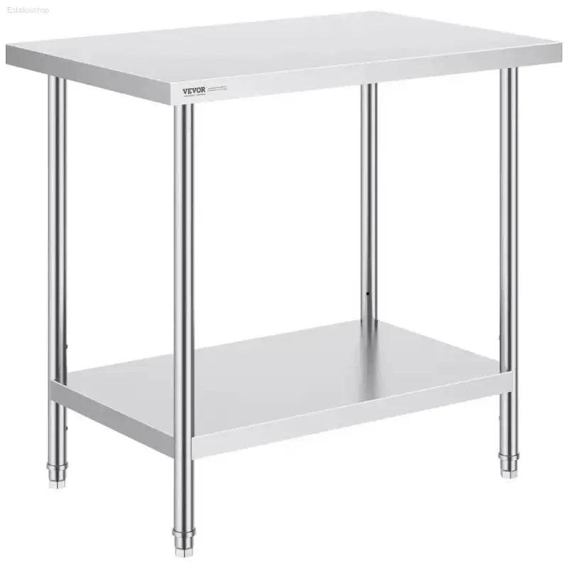 Vevor Stainless Steel Work Table: Unleash Kitchen Power! Introducing the Vevor Stainless Steel Kitchen Work Table, the Ultimate Solution for your Culinary Workspace - Estalios