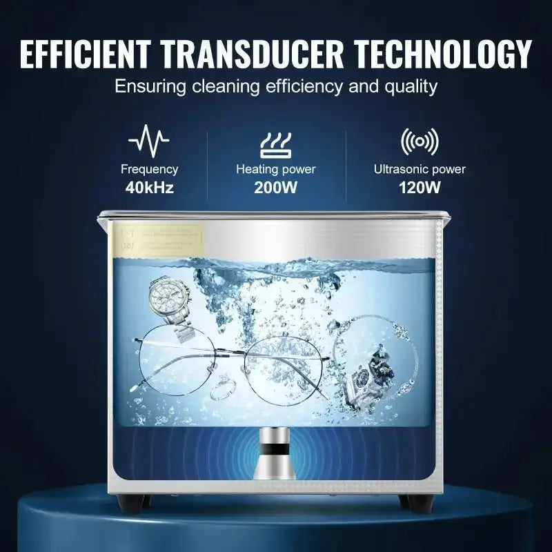 VEVOR Ultrasonic Cleaner with Digital Timer and Heater for Professional Jewelry and Small Parts Cleaning - EstaliosShop