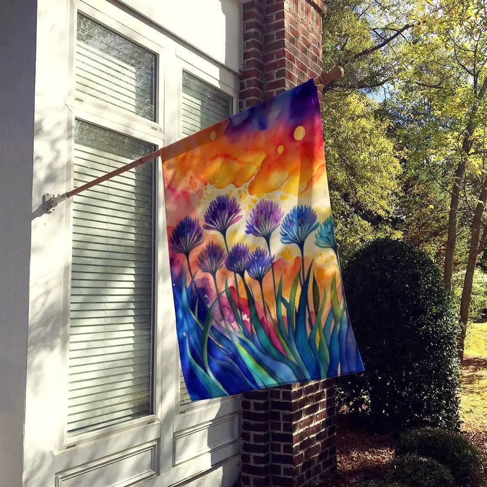 Agapanthus in Color Large Decorative House Flag for Outdoors - Estalios