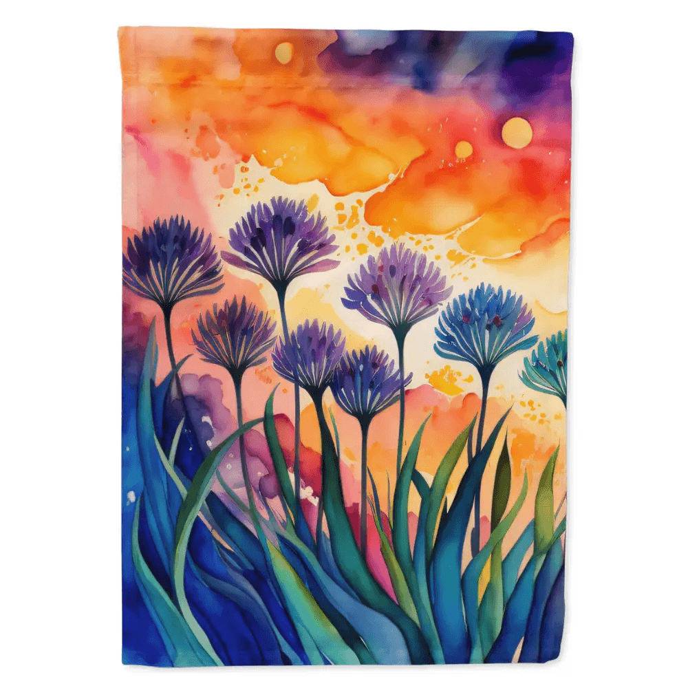 Agapanthus in Color Large Decorative House Flag for Outdoors - Estalios