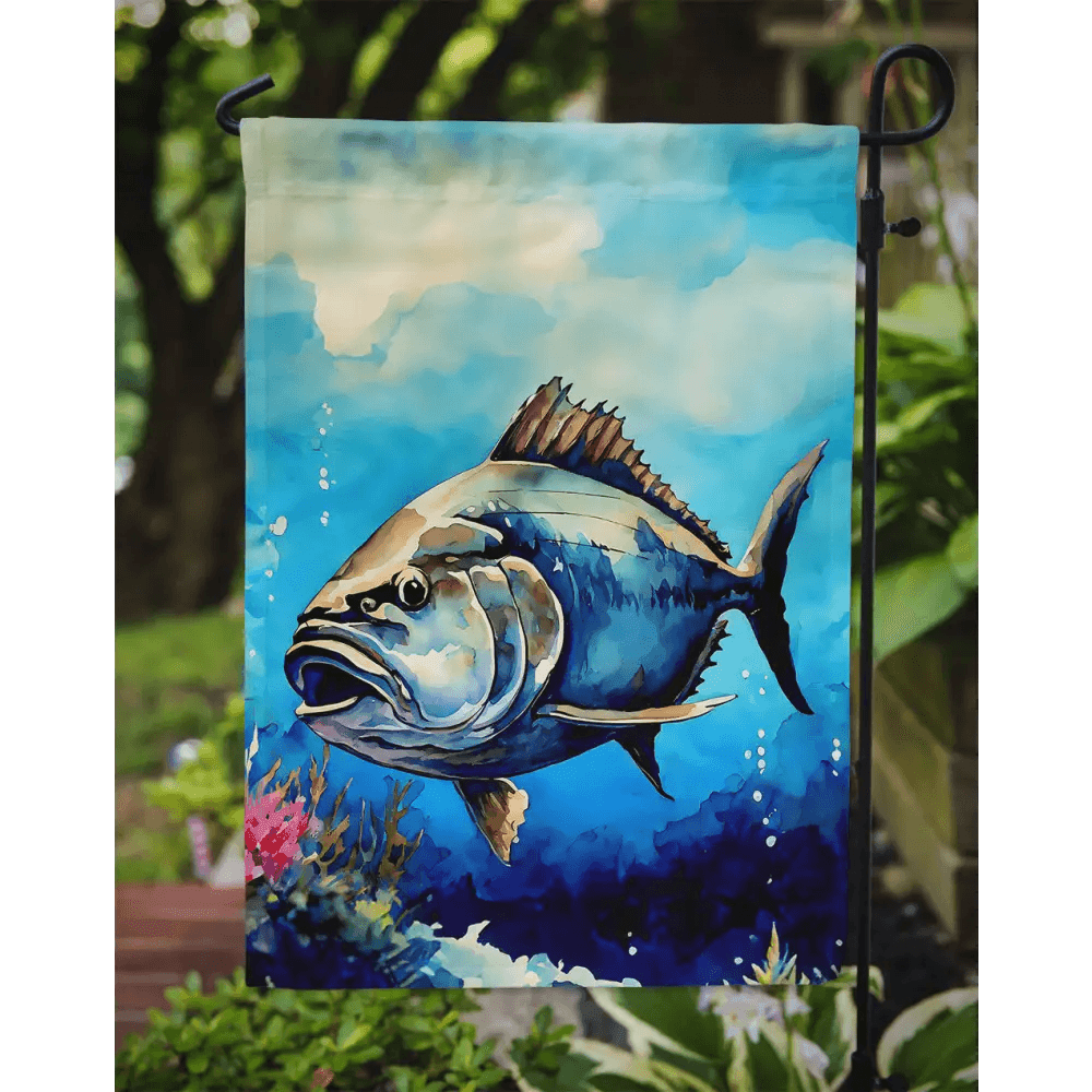 Splashy Watercolor Fish Garden Flag! **product Description:** Brighten your Outdoor Space with this Charming Watercolor Fish Garden Flag! Featuring a Vibrant Watercolor - Estalios