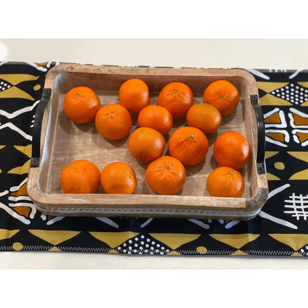 Vibrant Mudcloth Table Runner with Tassel Accent - Estalios