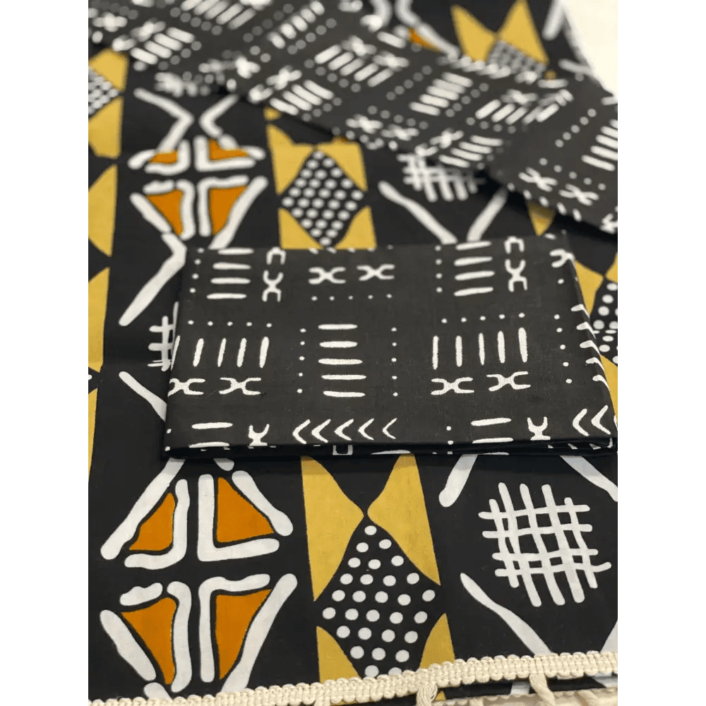 Vibrant Mudcloth Table Runner with Tassel Accent - Estalios