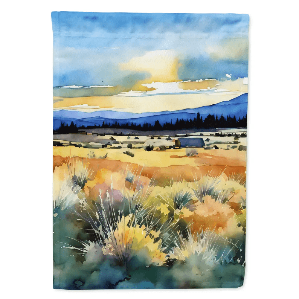 Vibrant Nevada Sagebrush Watercolor House Flag for Yard - Estalios