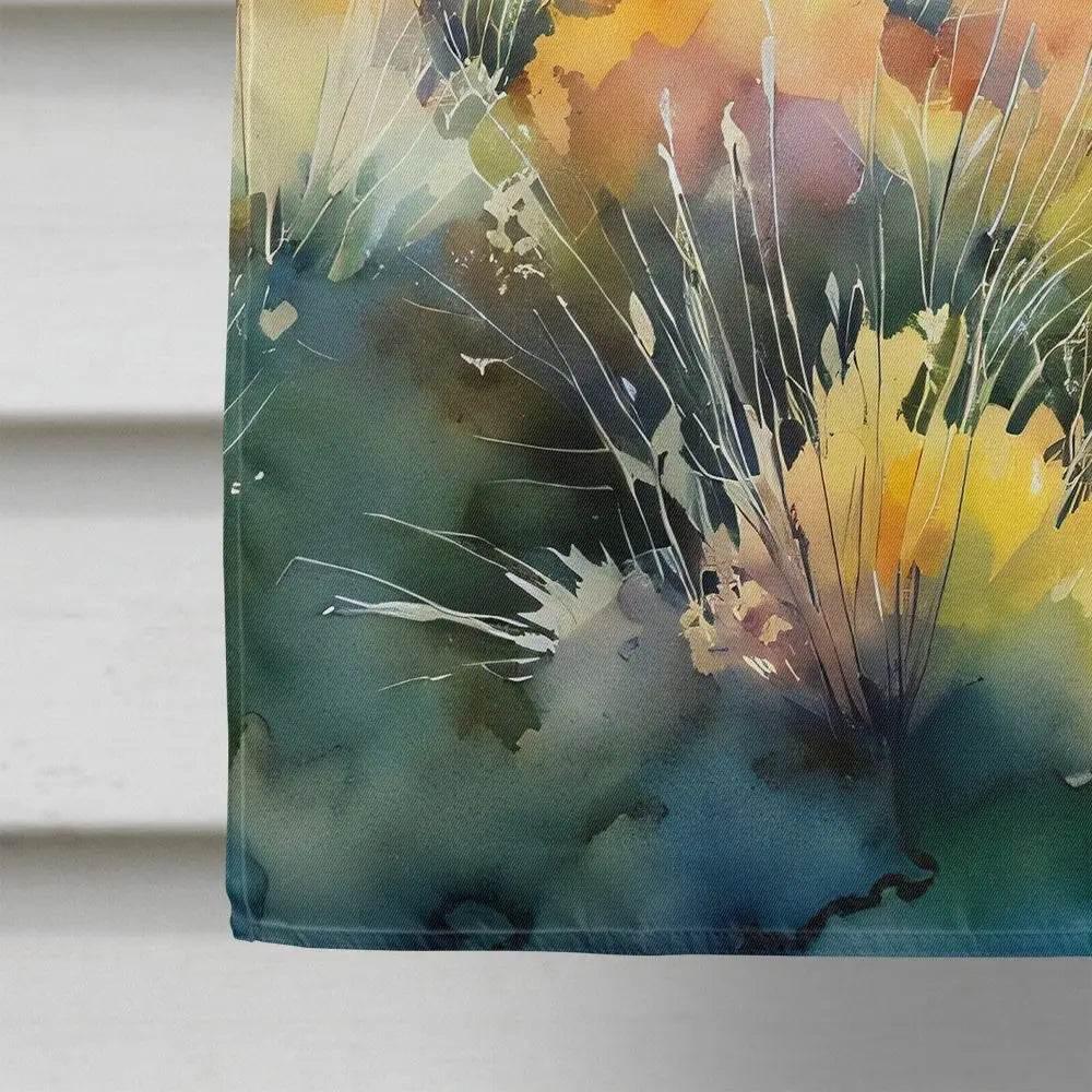 Vibrant Nevada Sagebrush Watercolor House Flag for Yard - Estalios
