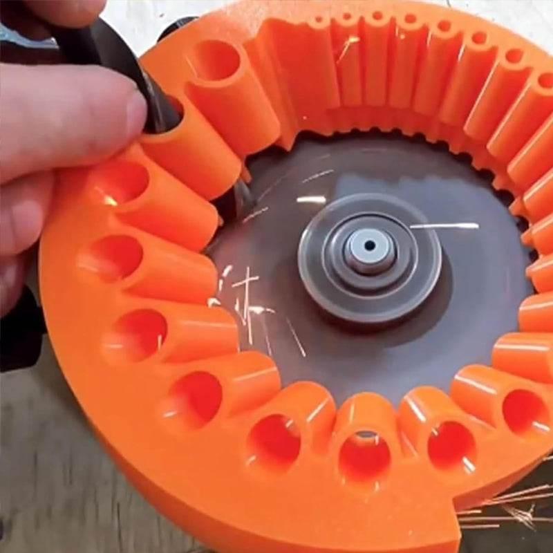 Vibrant Orange Pasta Sharpener and Drill Bit Organizer - Estalios