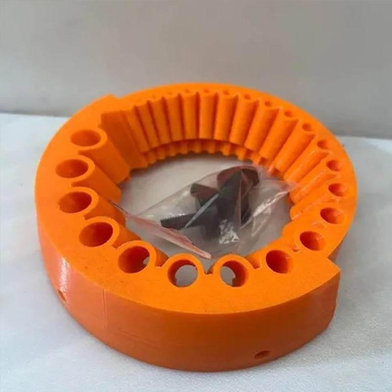 Vibrant Orange Pasta Sharpener and Drill Bit Organizer - Estalios