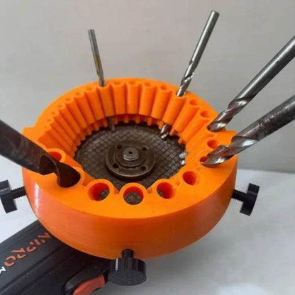 Vibrant Orange Pasta Sharpener and Drill Bit Organizer - Estalios