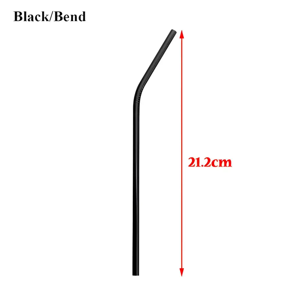 Black bent drinking straw from Vibrant Stainless Steel Metal Straws, perfect bar accessories