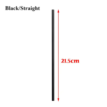 Black straight straw from Vibrant Stainless Steel Metal Straws, perfect bar accessory