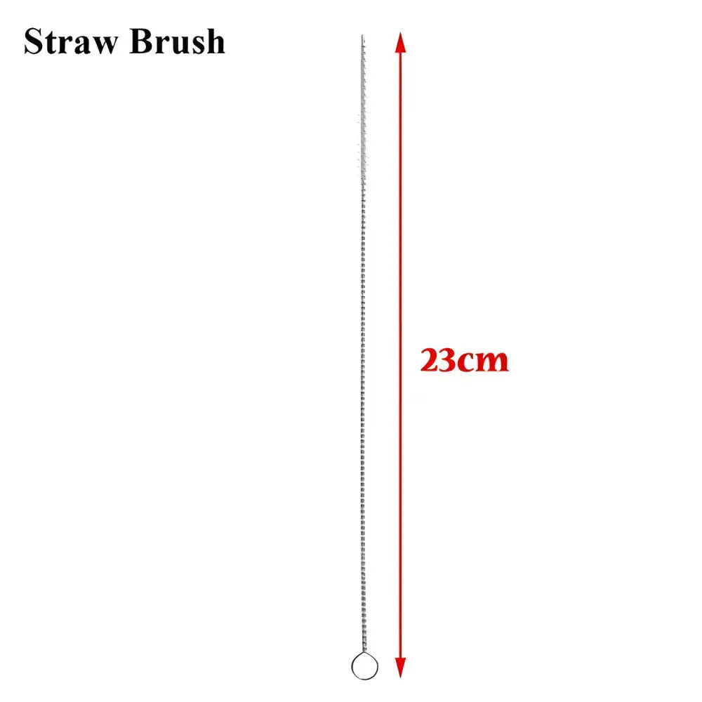 Thin straw cleaning brush for Vibrant Stainless Steel Metal Straws, perfect bar accessories