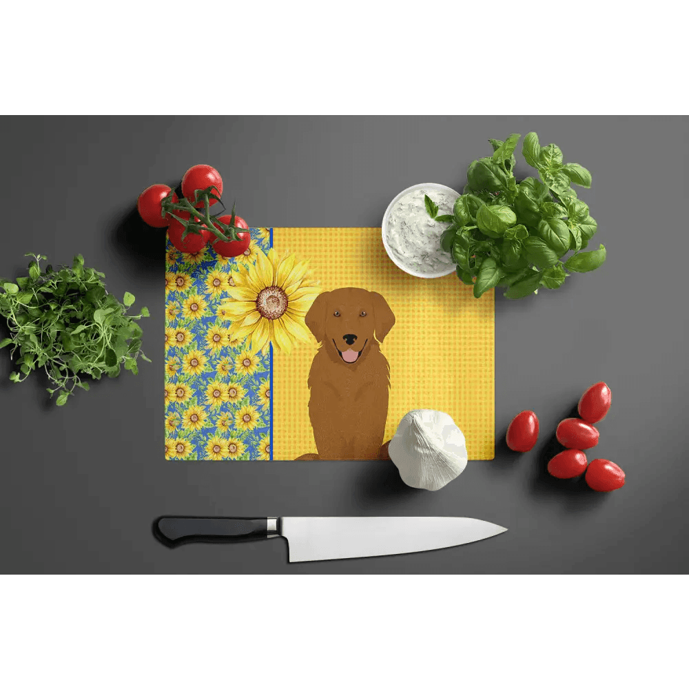 Sunflower Dog Days Cutting Board: Unleash the Joy! Okay, Here's a Product Description for the Sunflower Dog Days Cutting Board: Brighten Up - Estalios