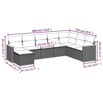 vidaXL 8 Piece Patio Sofa Set with Cushions Comfortable Design - Estalios