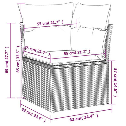 vidaXL 8 Piece Patio Sofa Set with Cushions Comfortable Design - Estalios