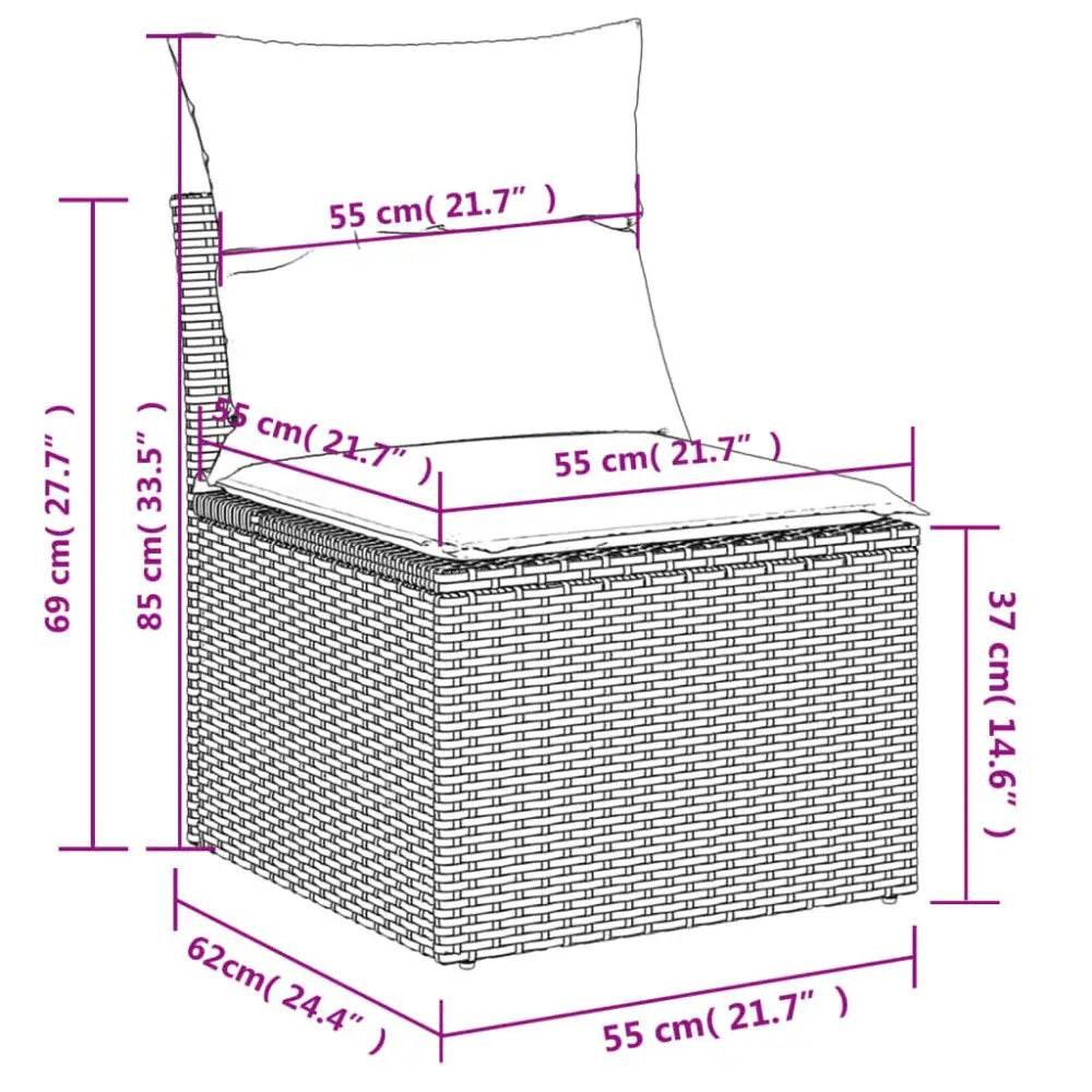 vidaXL 8 Piece Patio Sofa Set with Cushions Comfortable Design - Estalios