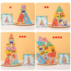 Vibrant Wooden House Blocks Stacking Adventure - Estalios