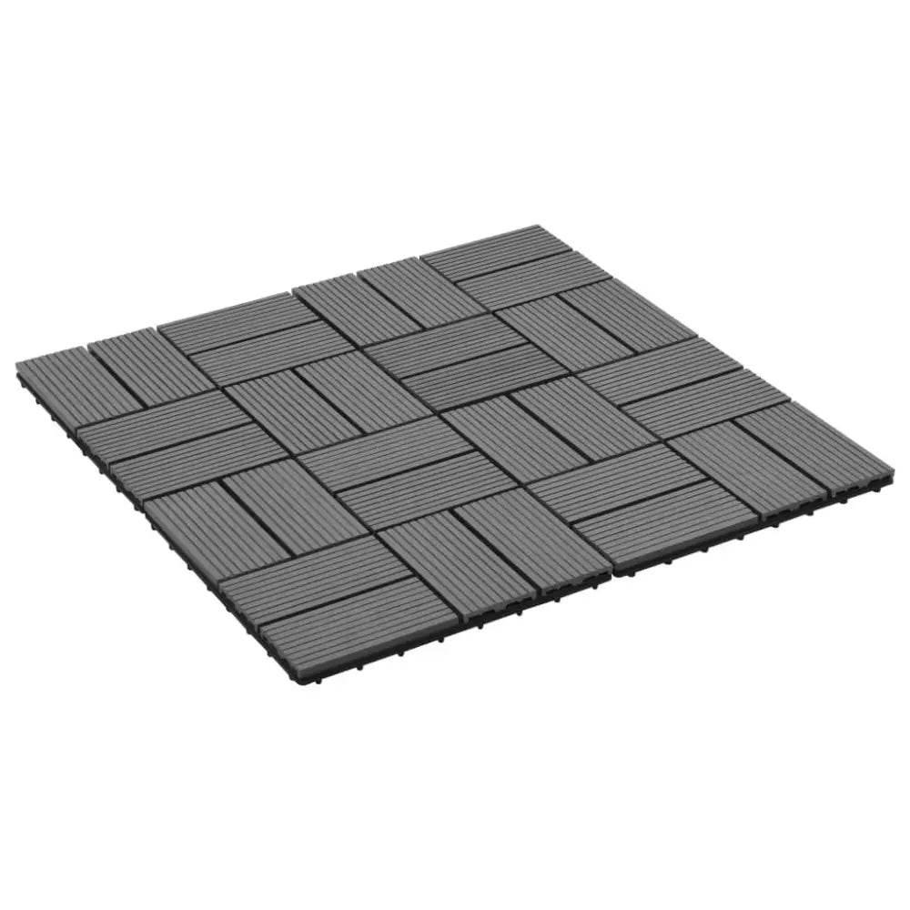 vidaXL 11 pcs Decking Tiles WPC Gray Easy Install Design - Estalios