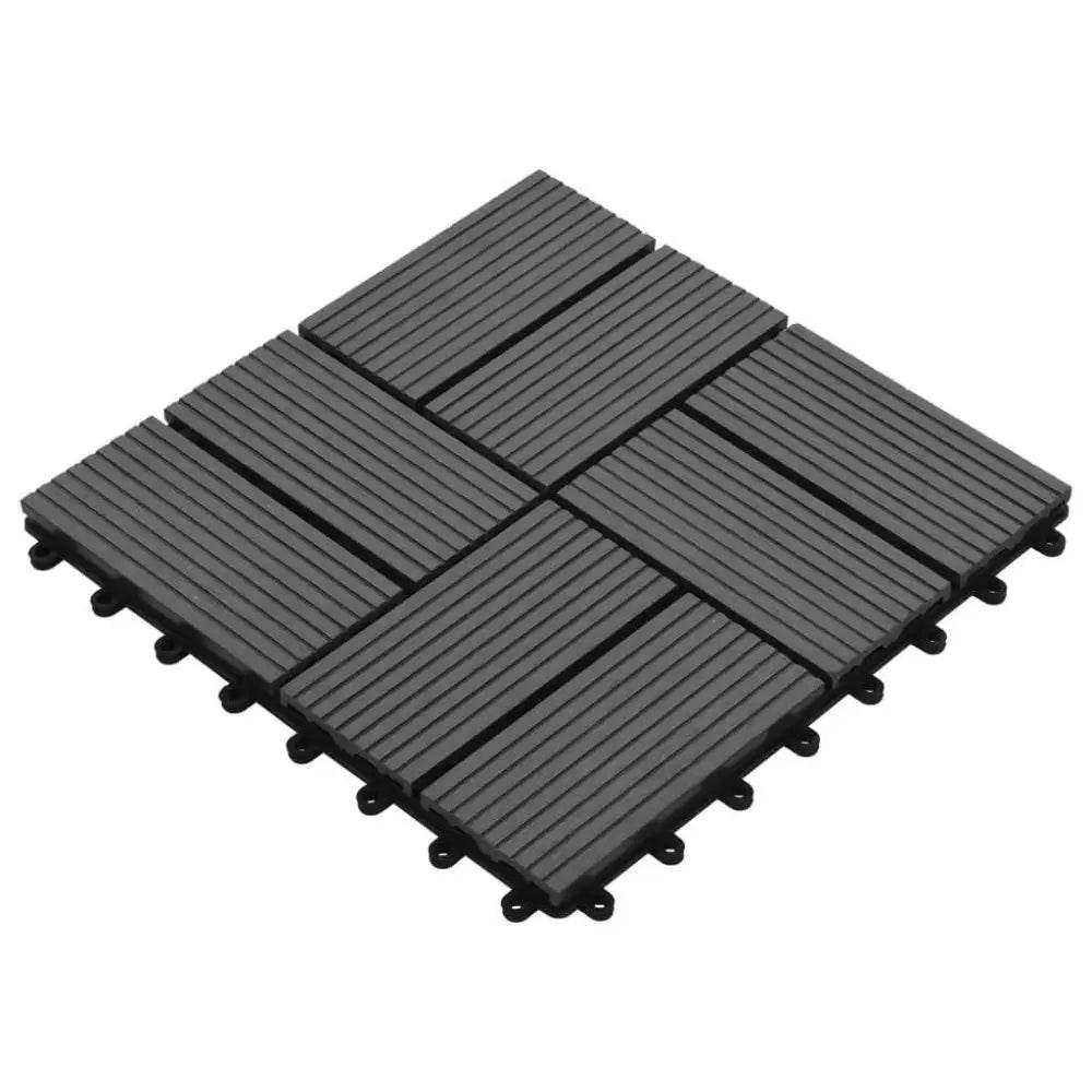 vidaXL 11 pcs Decking Tiles WPC Gray Easy Install Design - Estalios