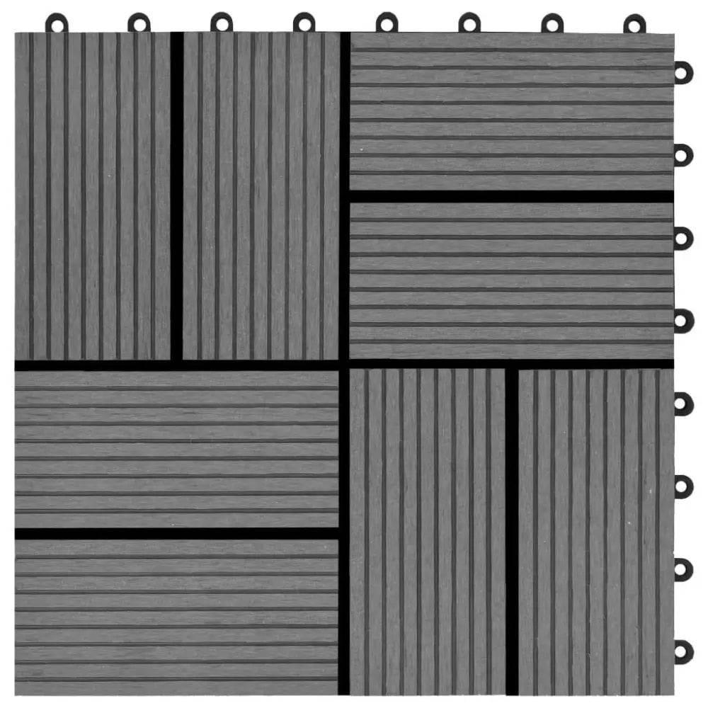 vidaXL 11 pcs Decking Tiles WPC Gray Easy Install Design - Estalios
