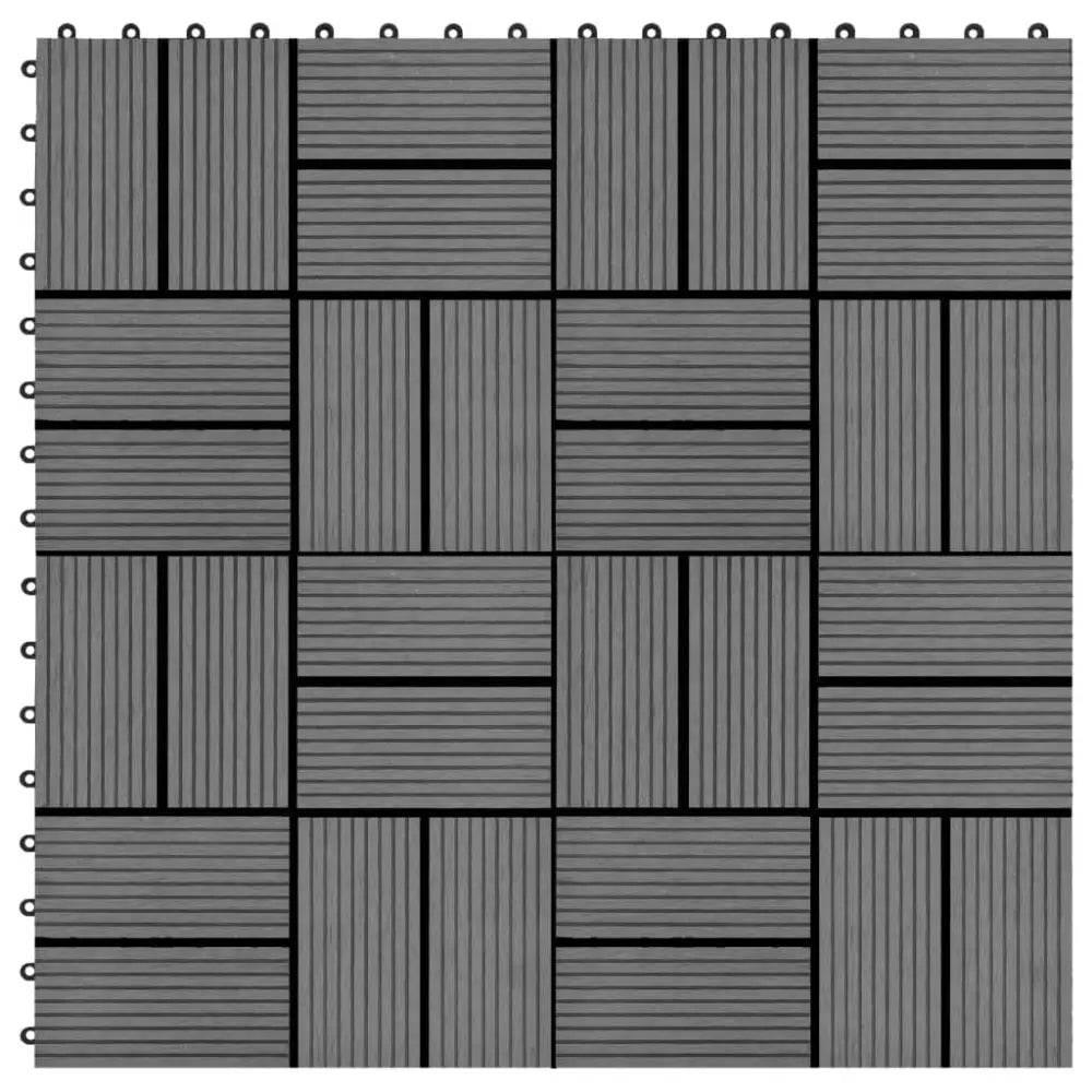 vidaXL 11 pcs Decking Tiles WPC Gray Easy Install Design - Estalios