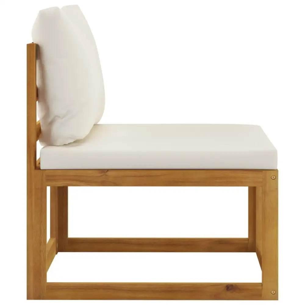 Acacia Wood Sofa Set: White Cushion Bliss! Ready to Transform your Outdoor Space Into a Haven of Relaxation and Style? our Acacia Wood Sofa Set, Complete - Estalios