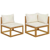 Acacia Wood Sofa Set: White Cushion Bliss! Ready to Transform your Outdoor Space Into a Haven of Relaxation and Style? our Acacia Wood Sofa Set, Complete - Estalios