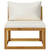 Acacia Wood Sofa Set: White Cushion Bliss! Ready to Transform your Outdoor Space Into a Haven of Relaxation and Style? our Acacia Wood Sofa Set, Complete - Estalios
