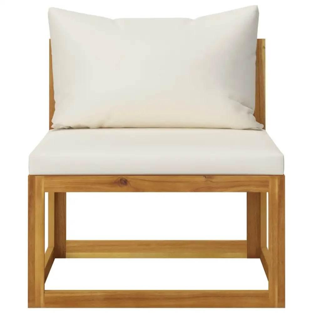 Acacia Wood Sofa Set: White Cushion Bliss! Ready to Transform your Outdoor Space Into a Haven of Relaxation and Style? our Acacia Wood Sofa Set, Complete - Estalios