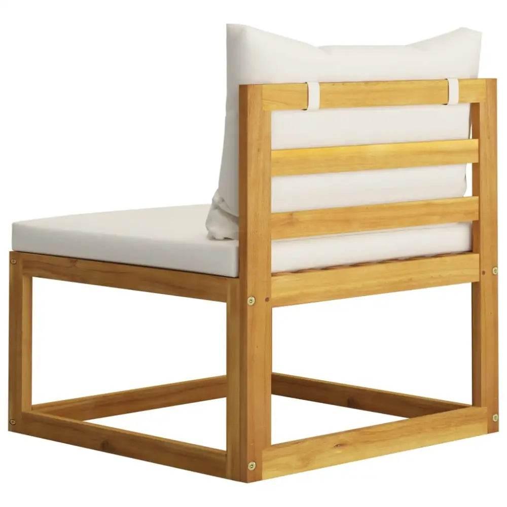 Acacia Wood Sofa Set: White Cushion Bliss! Ready to Transform your Outdoor Space Into a Haven of Relaxation and Style? our Acacia Wood Sofa Set, Complete - Estalios