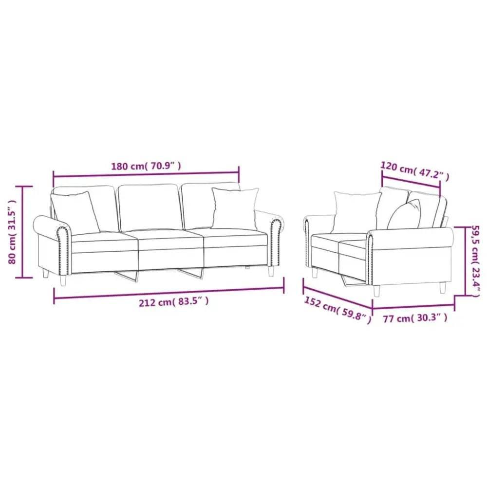 vidaXL Sofa Set Light Grey - Estalios